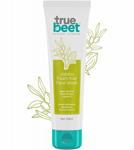 Truebeet Jojoba Foam free Face Wash for Gentle Exfoliation, Moisturize skin & Dryness Control, 120 ml (pack 2) free ship