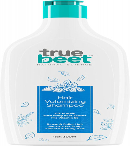 Truebeet Hair Volumizing Shampoo For Moisturizes Scalp, Smooth & Shiny Hair With Silk Protein, Basil Hairy Root Extract and Pro-Vitamin B5 | 300 ML