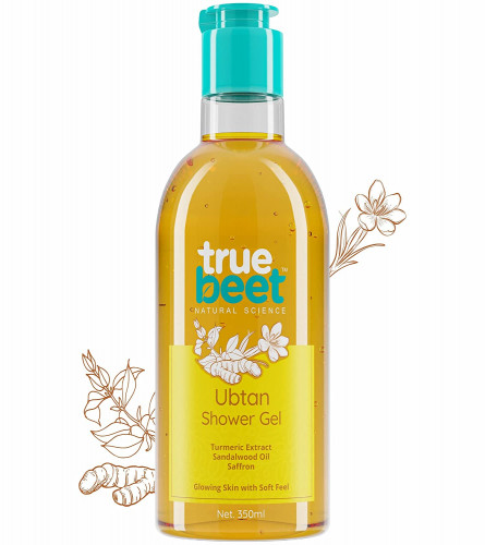 Truebeet Ubtan Shower Gel Body Wash With Turmeric, Saffron and Sandalwood Oil For Glowing Skin and Soft feel (350 ML)