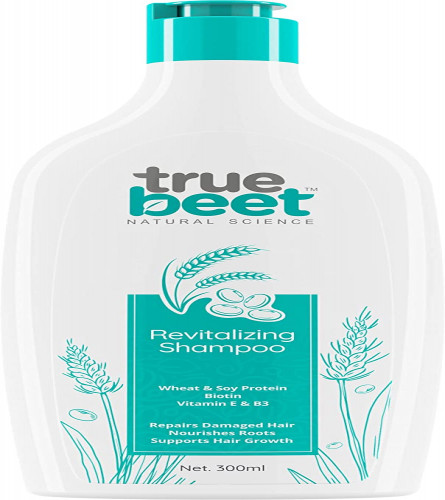 Truebeet Revitalizing Shampoo For Repairs Damaged Hair, Nourishes Roots With Wheat & Soy Protein, Biotin, Vitamin E & B3| 300 ML