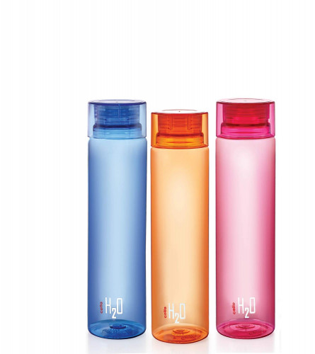 Buy Cello H2O Plastic Water Bottle 1 L Multicolour (Set of 3)