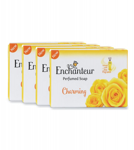 Enchanteur Charming Perfumed Soap with Rose, Muguet & Citrus For All Skin Types, 75g, Pack of 4 (free shipping)
