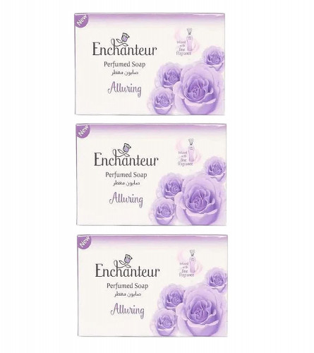 Enchanteur Alluring Perfumed Soap with Lavender Extracts 125g (PAck Of 3) free shipping