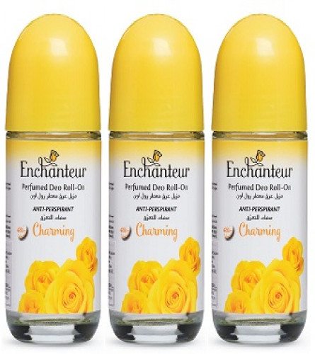 Enchanteur Charming Roll-On Deodorant for Women, 50ml (pack of 3)