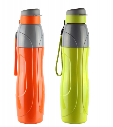 Cello Puro Plastic Sports Water Bottle 720 ml Multicolor (Set of 2)