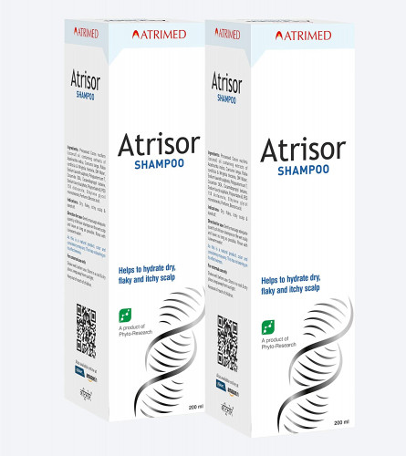 ATRIMED Atrisor Shampoo for Psoriasis, Dry, Itchy, Flaky Scalp, 200 ml (Pack of 2) free ship