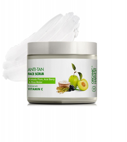 Organic Harvest Anti-Tan Face Scrub: Kakadu Plum, Acai Berry & Rice Water, 100 gm | free ship