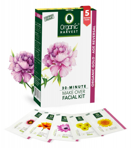 Organic Harvest Gold Age Reversal Make Over Facial Kit For Women | 5 Easy Steps | 50 gm (free ship)