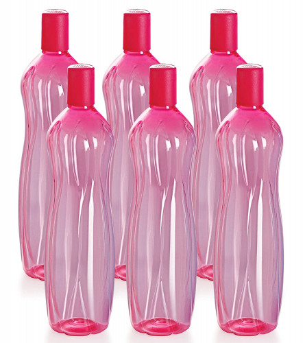 Cello Sipwell PET Bottle Set 1 L Pink Set of 6 (Fs)