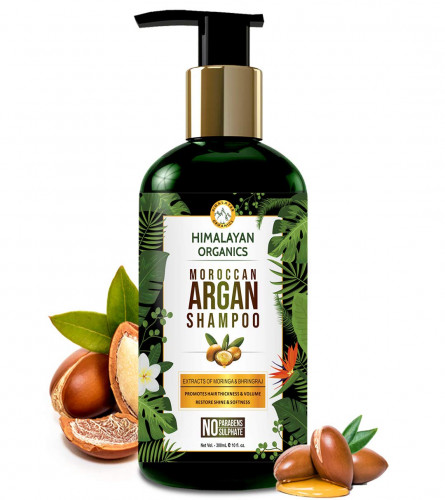 Himalayan Organics Moroccan Argan Oil Shampoo With Extract of Moringa & Bhringraj | 300 ml (free shipping)