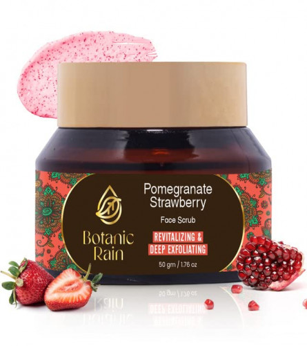 Botanic Rain Ayurvedic Face Scrub With Pomegranate, Strawberry & Kumkumadi OIL, 50 ml (free shipping)
