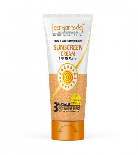 Aryanveda Sunscreen Spf 20 PA+ UV Protection for Women & Men with All Day Hydration | Dry, Normal Skin - 67 Gm (pack of 2)