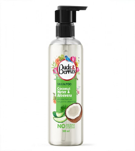 Buds & Berries Coconut Water & Aloe Vera Micellar Formula Shampoo For Gentle Cleansing | 300 ml (free shipping)