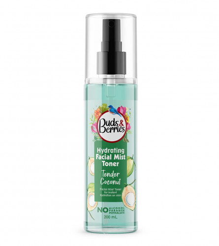 Buds & Berries Hydrating Tender Coconut Water Facial Mist Toner | Normal Skin, NO Alcohol