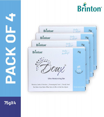 Brinton DOUX Daily Ultra Moisturizer Soap Bar 75 gm (Pack of 4) Fs