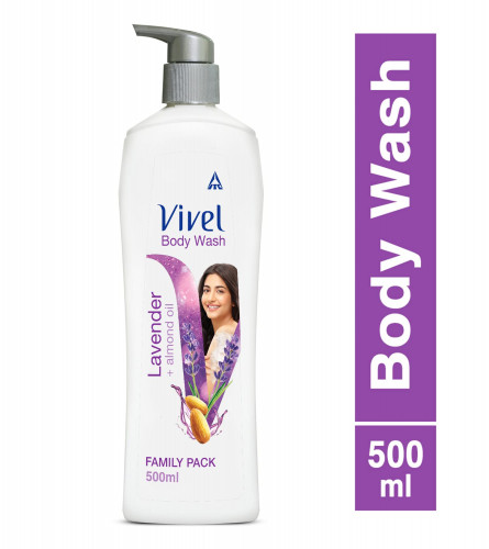 Vivel Body Wash, Lavender & Almond Oil For women and men 500 ml (Fs)