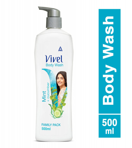 Vivel Body Wash, Mint & Cucumber For women and men 500 ml (Fs)