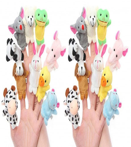 StyleyS Fabric Animal Finger Puppets for Kids - Pack of 20