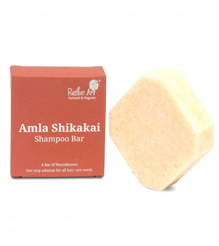 Rustic Art Amala Shikakai Organic Shampoo Bar | Methi, Ginger, Mango Butter | Reduces hair fall, detangles | 75 Gm (pack 2)