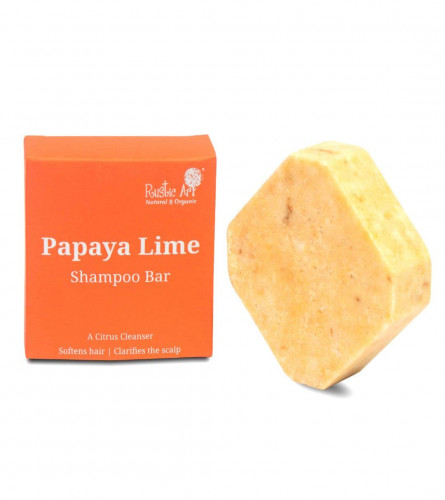 Rustic Art Papaya Lime Hair Cleansing Bar (Shampoo Bar) 75 Gm x  2 pack
