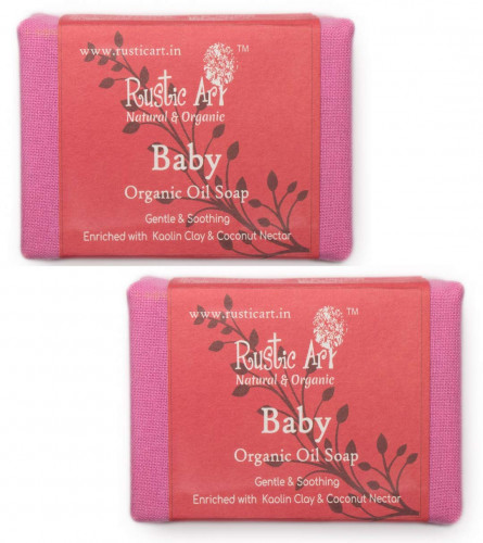 Rustic Art Organic Soap |( Pack of 2)  100 Gm (Baby) free ship
