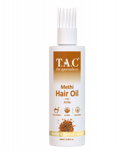 TAC - The Ayurveda Co. Methi Hair Oil for Damage Hair and Dandruff Control with Amla & Bhringraj for Hair Growth, 100 ml (pack of 3)