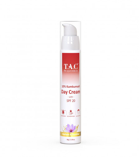 TAC - The Ayurveda Co. Kumkumadi Day Cream with Spf 20 For Spot & Blemish Removal, 50 Gm