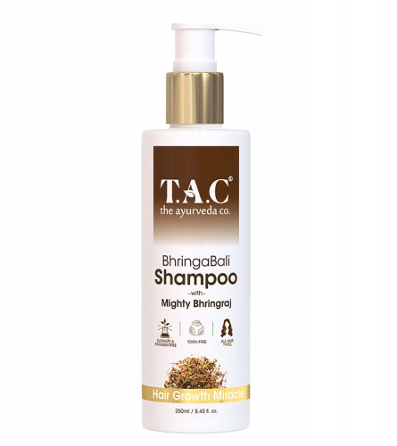 TAC - The Ayurveda Co. Bhringabali Hair Shampoo with Bhringraj, Sulphate & Paraben Free Hair Cleanser for Hair Fall & Dandruff Control, 250 gm