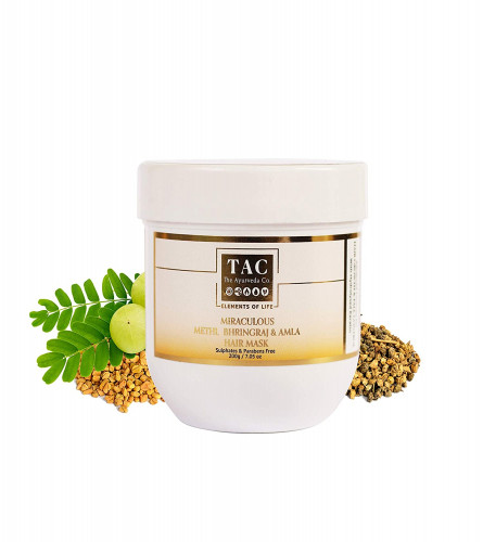 TAC - The Ayurveda Co. Bhringraj Hair Mask for Hair Growth & Hair Fall Control, Dry & Damaged Hair, for Women & Men, 200 gm (free ship)