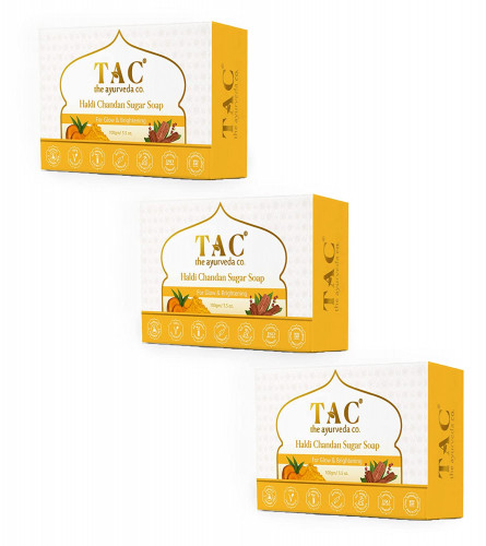 TAC - The Ayurveda Co. Soaps For Men & Women For Skin Whitening With Goat Milk For Winter Season (Sandalwood Soap) 100 gm | pack of 3
