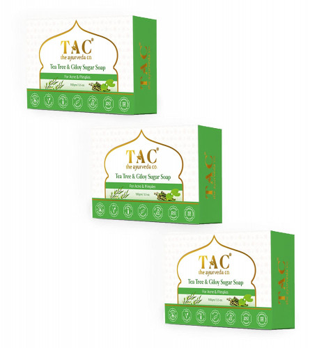 TAC - The Ayurveda Co. Soaps For Men & Women For Skin Whitening With Goat Milk For Winter Season (Tea Tree Soap) 100 gm | pack of 3