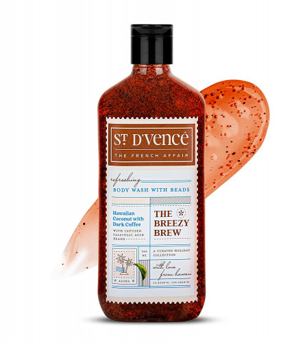 St. D'vence The Breezy Brew Body Wash with Salicylic Acid Beads- Coffee & Coconut Extract | 300 ml (free ship)