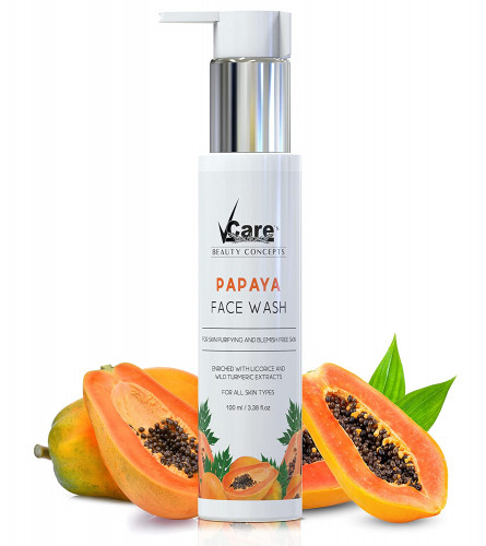 VCare Papaya Face Wash For Women & Men 100 ml (Pack of 2) Fs