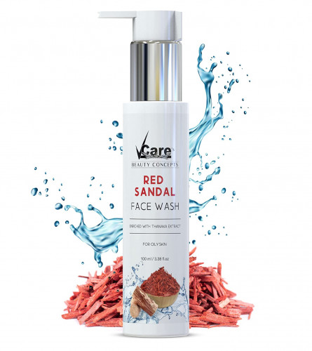 VCare Red Sandal Face Wash For Women & Men 100 ml (Pack of 2) Fs