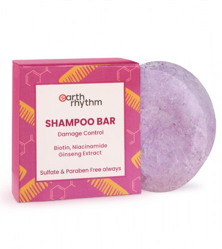 Earth Rhythm Biotin Damage Control Shampoo Bars For Men & Women 80g (Pack of 2)Fs