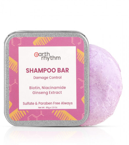 Earth Rhythm Biotin Shampoo Bar With Niacinamide & Ginseng Extract For Men & Women 80g (Pack of 2)Fs