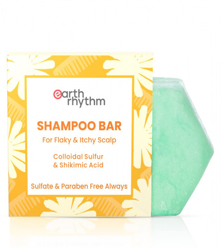 Earth Rhythm Anti-Dandruff Shampoo Bar Cardboard for Itchy & Flaky Scalp 80g (Pack of 2)Fs