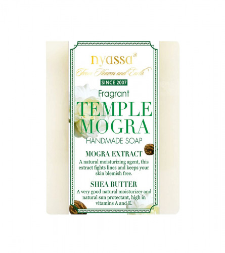 Nyassa Luxurious Temple Mogra Handmade Natural Bathing Soap | Mogra Extract & Shea Butter| 150 gm (pack 2) free shipping