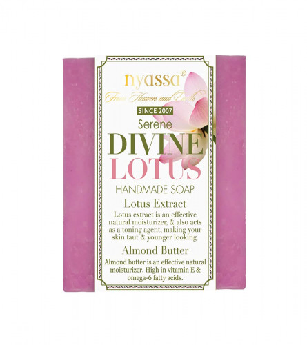 Nyassa Luxurious Divine Lotus Handmade Natural Bathing Soap | Lotus Extract & Almond Oil | 150 gm (pack 2) free shipping
