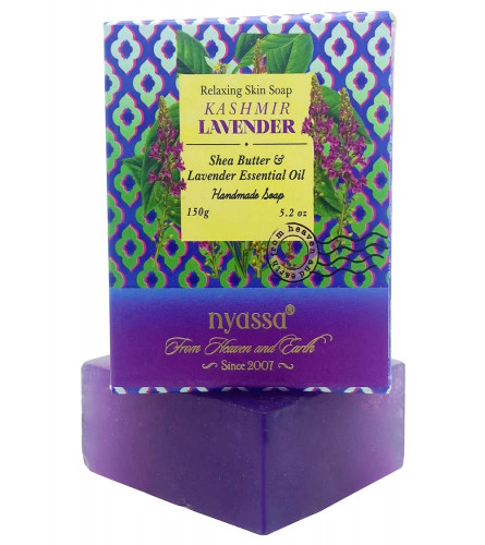 Nyassa Luxurious Kashmir Lavender Handmade natural bathing soap with Lavender essential Oil| 150 gm (free ship)