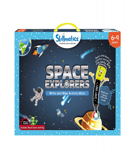 Skillmatics Educational Game - Space Explorers, Reusable Activity Mats With 2 Dry