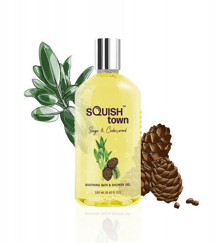 Squish Town - Sage and Cedarwood Shower Gel and Body Wash | 250 ml (pack of 2)