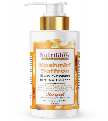 NUTRIGLOW Luxury Skincare Kashmiri Saffron Sunscreen Serum  100 ml (Pack of 2) Fs