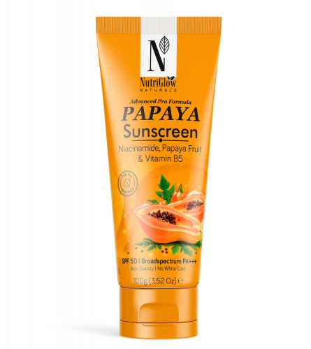 NutriGlow NATURAL'S Advanced Pro Formula Papaya Sunscreen 100 gm (Pack of 2) Fs