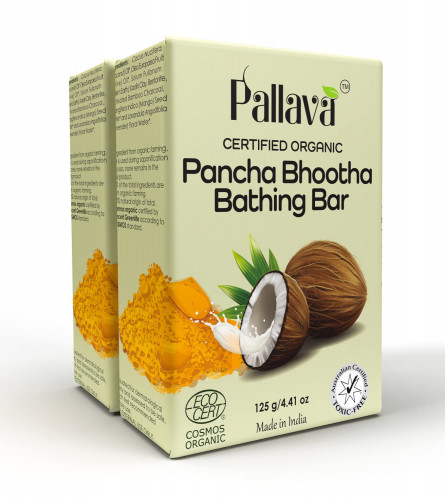 Pallava Organic Pancha Bhootha Bathing Bar - 125 gm (Pack of 2) free shipping