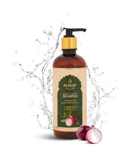 PUREST AYURVEDA Bhring-Onion Shampoo for your Hair Growth with Goodness of Bhring-Onion, Hibiscus, Paraben, 300 ml | free ship