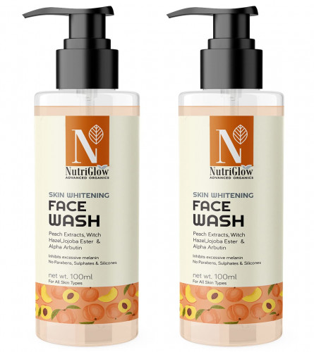 NutriGlow Advanced Organics Skin Whitening Face Wash 100 ml (Pack of 2) Fs