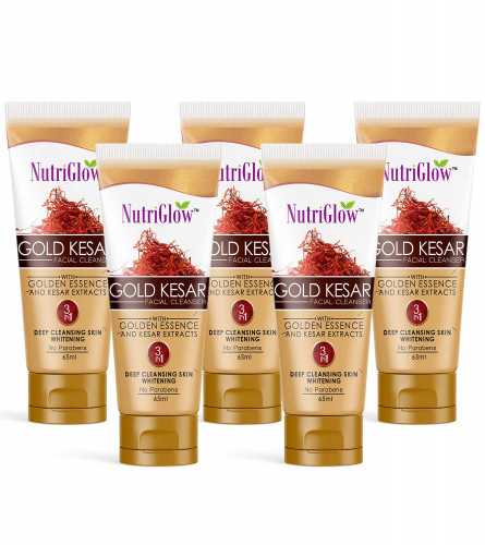 NutriGlow Gold Kesar Face Wash 65 ml (Pack of 5) Fs