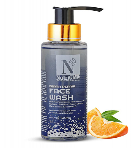 NutriGlow Advanced Organics Derma Repair Face Wash For Repair Cells 100 ml (Pack of 2) Fs