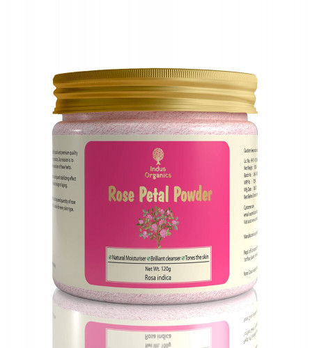 Indus Organics Rose Petal Powder for | Skin glow | Tan removal | Hair mask | 120 gm (pack of 2)